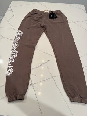 Darc Sport Brown Graphic Joggers with Wolves Print